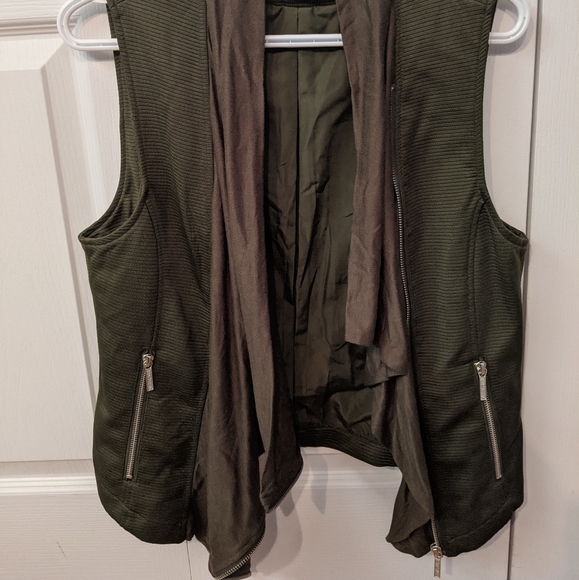 Rare Kim Kardashian Khaki Vest Jacket Sz L NWT - Picture 5 of 10